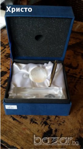 комплект глобус,химикалка и поставка кристал, снимка 4 - Други ценни предмети - 17995407