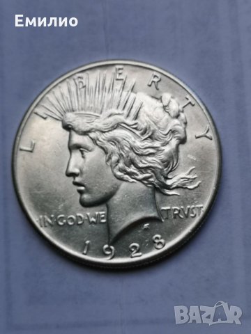 Rare ONE PEACE DOLLAR 1928 Philadelphia Mint UNC 