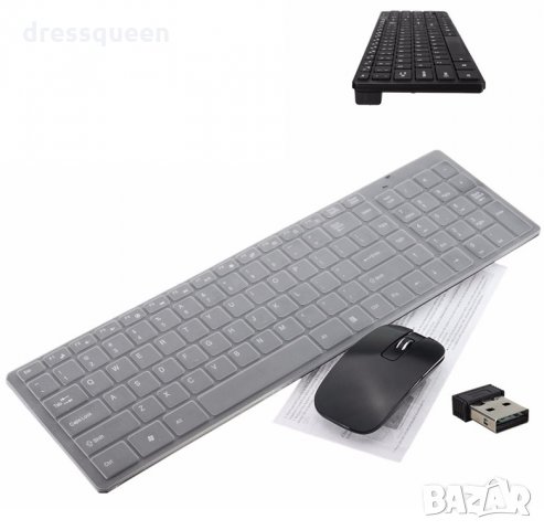 0803 Безжична клавиатура и мишка със силиконово покритие, снимка 7 - За дома - 23449065