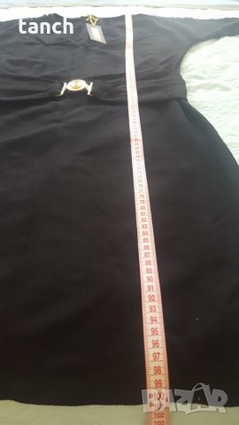 Стилна Черна Рокля с колан-M, L, снимка 9 - Рокли - 23295944