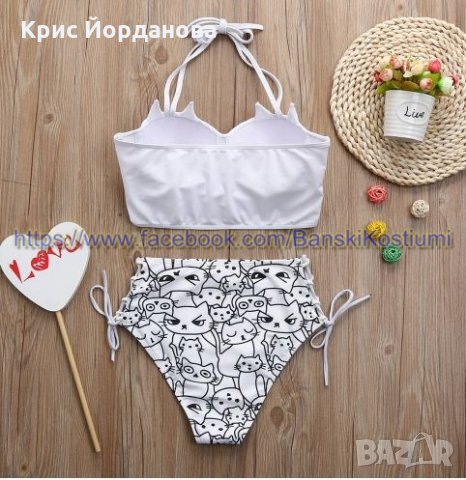 Бански костюм Коте черен и бял цвят, снимка 5 - Бански костюми - 21416802