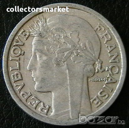 2 франка 1947, Франция, снимка 2 - Нумизматика и бонистика - 11704053