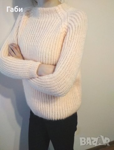 Ръчно плетен пуловер с реглан ръкав, снимка 6 - Блузи с дълъг ръкав и пуловери - 25166757