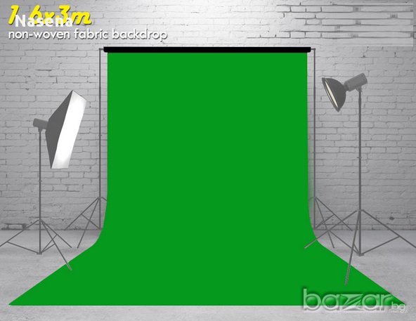 Зелен фотографски фон за фото/видео студио