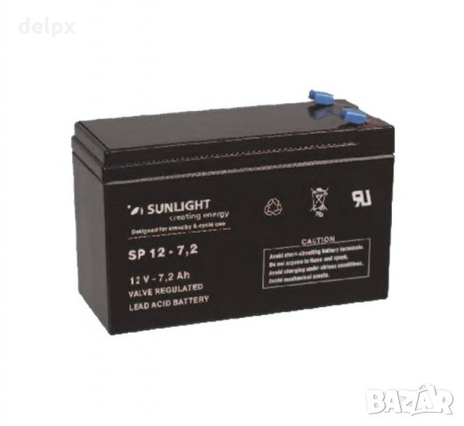 Акумулаторна оловна батерия SUNLIGHT 12V 7,2AH 151х65х94mm