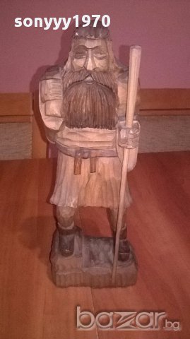Дърворезба-човек с торба-35/13/10см-внос швеицария, снимка 2 - Антикварни и старинни предмети - 14246757