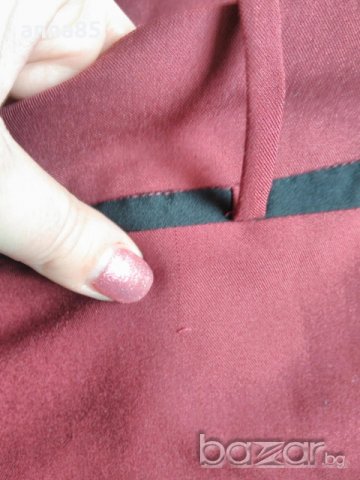 Нов панталон до глезените- цвят бордо с черен кант, снимка 5 - Панталони - 20841013