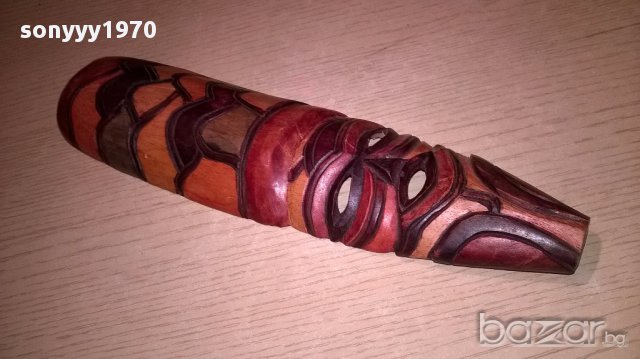 Африканска дървена маска-28х8см-внос швеицария, снимка 7 - Антикварни и старинни предмети - 17393806
