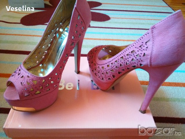 Обувки на висок ток- розови, снимка 4 - Дамски обувки на ток - 15000808