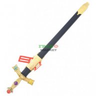 Парти артикул - рицарски меч, декориран с цветни камъни. Изработен от PVC материал. Дължина - 66 см., снимка 2 - Други - 16197116