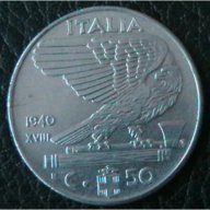 50 центесими 1940, Италия, снимка 1 - Нумизматика и бонистика - 12045273