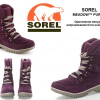 ПРОМО 🍊 SOREL 🍊 Дамски велурени непромокаеми боти MEADOW™ PURPLE № 35/36 нови с кутия, снимка 8 - Дамски боти - 19576254