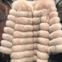 Дамско елегантно палто от лисица със свалящи се ръкави и дължина пепел от рози, снимка 1 - Палта, манта - 20239505