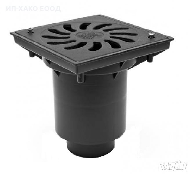 Канализационен сифон с чугунена решетка - прав , снимка 1