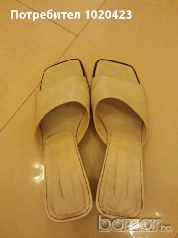 Бели чехли естествена кожа, снимка 2 - Чехли - 10788577