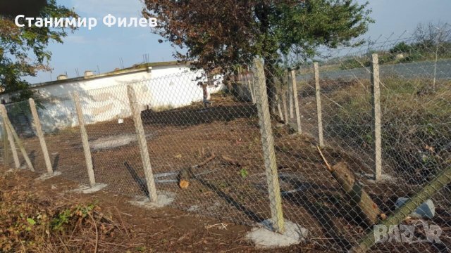 Ограда с Циментови колове и Поцинкована Мрежа, снимка 4 - Дограми - 17320321