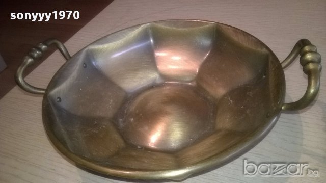 Ретро колекция-фруктиера мед/месинг 27х8см-внос швеицария, снимка 5 - Антикварни и старинни предмети - 17238651