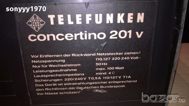 Telefunken concertino 201v-stereo receiver-внос швеицария, снимка 5 - Ресийвъри, усилватели, смесителни пултове - 14013382