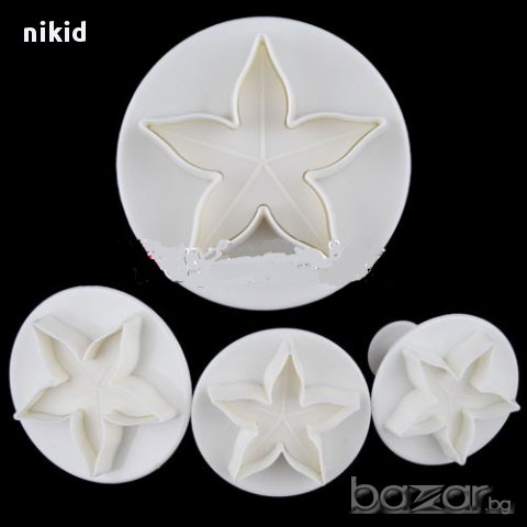 3 големи звезди  Галакси цветонос роза с бутало релефни пластмасови  форми за сладки фондан украса , снимка 2 - Форми - 9084402
