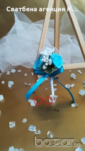 Сватбена бутониера за ревер Джослин, снимка 2 - Сватбени аксесоари - 21060806