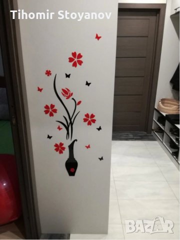 Декорация за стена Стикер за стена 3Д 3D декоративен ваза дърво цвете, снимка 2 - Декорация за дома - 24170713