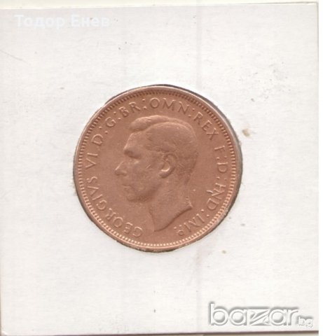 United Kingdom-½ Penny-1943-KM# 844-George VI-with 'IND:IMP', снимка 4 - Нумизматика и бонистика - 19827645