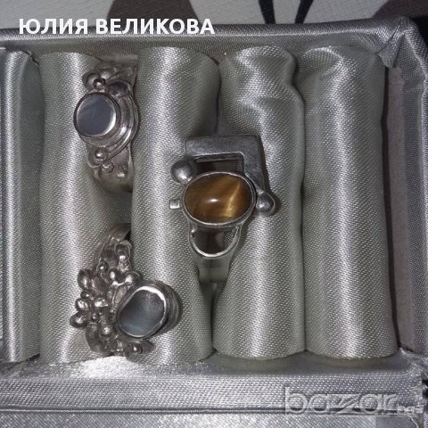 Масивна сребърна халка със седеф, снимка 3 - Пръстени - 16084947