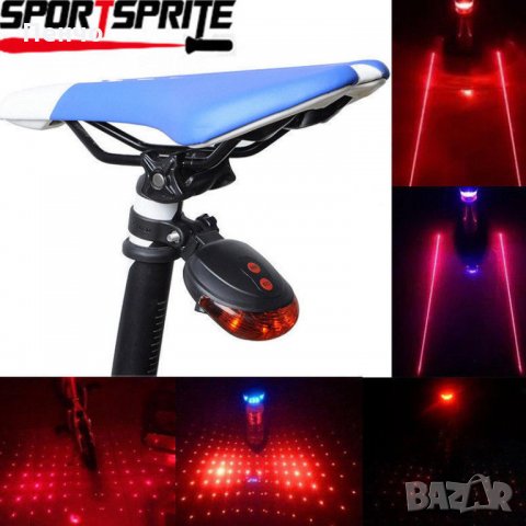 2 Лазерен +5 LED заден стоп за колело велосипед Предупреждение с Мигаща светлина на лампата за Безоп, снимка 7 - Аксесоари за велосипеди - 21954290