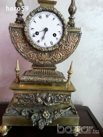 Много рядък Турски бронзов каминен  часовник/Ottoman Turkich Clock/, снимка 3 - Колекции - 21102895