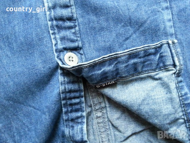 g-star tailor straight shirt women - страхотна дамска дънкена риза, снимка 8 - Ризи - 23588074