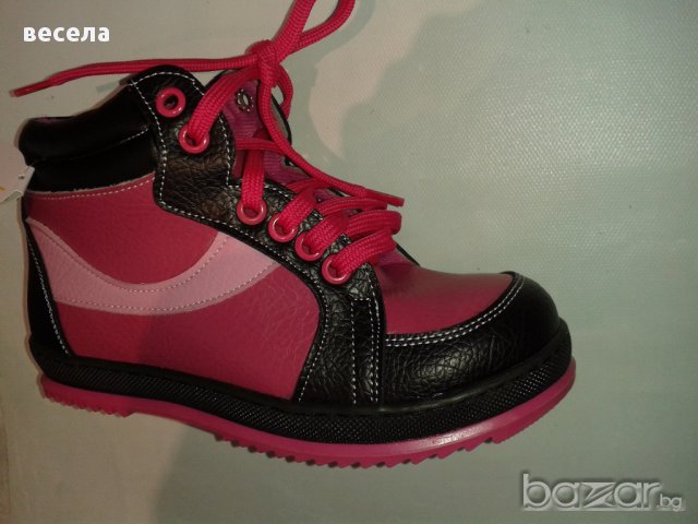 Кецове за момичета - спортни обувки цвят циклама с черно, снимка 3 - Детски гуменки - 14034080