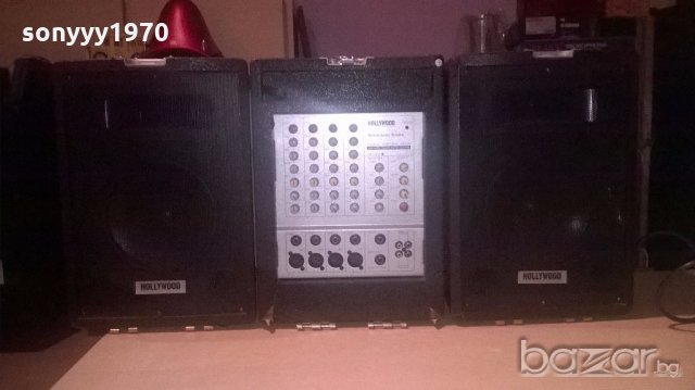hollywood amplifier/mixer+тонколони-внос англия, снимка 5 - Ресийвъри, усилватели, смесителни пултове - 19601988