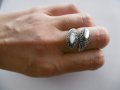 Сребърен дамски пръстен със седеф и марказити - сребро проба 925, снимка 3