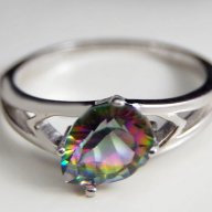 Сребърен пръстен с мистичен топаз, снимка 2 - Пръстени - 11964921