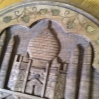 Дърворезба за стена Църква Света София в Истанбул-ръчна изработка -диаметър 22см, снимка 4 - Декорация за дома - 25289962
