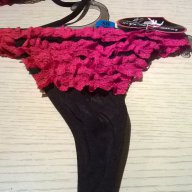 Комплект черен с червени дантелки-сутиен+бикини, снимка 12 - Бельо - 13731492