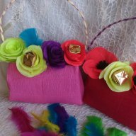 Ръчно изработени чантички за подарък от хартия с цветя от хартия с бонбони, снимка 16 - Декорация за дома - 14060421