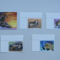 Вълк-блок марки, 2000 г., Монголия , снимка 1 - Филателия - 21575735