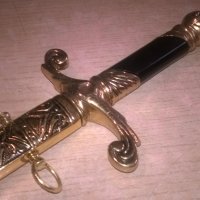 нож сабя-златна кама с ножница-метални-38х11см-внос швеицария, снимка 10 - Колекции - 23662044