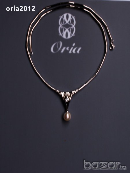 сребърно колие с речна перла, снимка 1