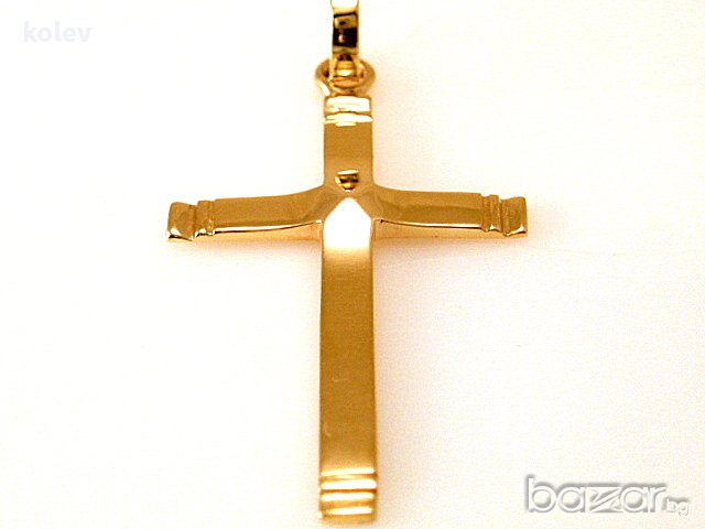 Златен кръст, изчистен модел 1.76 грама / 14 карата, снимка 1