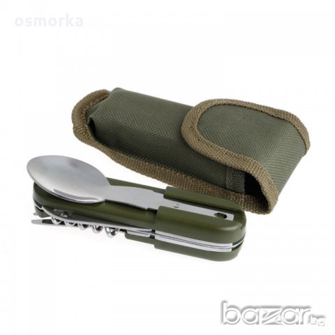 Нов джобен комплект за излет пикник нож вилица лъжица калъф милитари цвят  зелен в Ножове в гр. Радомир - ID20413148 — Bazar.bg