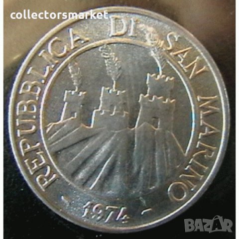 2 лири 1974, Сан Марино, снимка 2 - Нумизматика и бонистика - 24318644