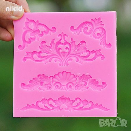 ОР53 Едри орнаменти силиконов молд форма декорация торта фондан шоколад и др
