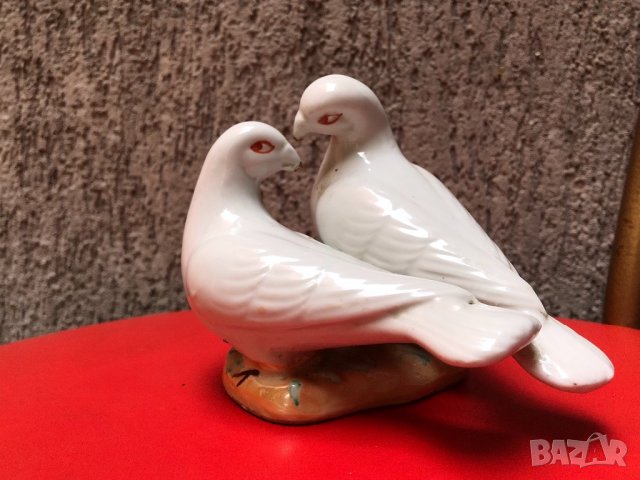Порцеланова композиция двойка бели пощенски гълъби!, снимка 3 - Статуетки - 24281349