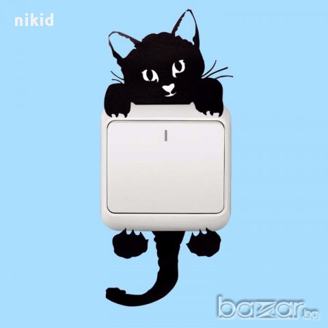 коте 2 части стикер за контакт ключ на лампа копчето врата дръжка