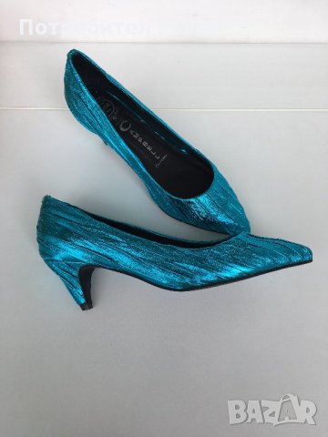 Нови тюркоазени обувки Jeffrey Campbell номер 37, снимка 7 - Дамски обувки на ток - 25316862