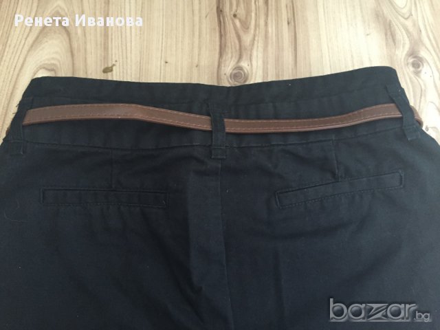 STRADIVARIUS  дамски панталон оригинал, size 36, висока талия, с басти, черен цвят, много запазен, снимка 4 - Панталони - 11049638