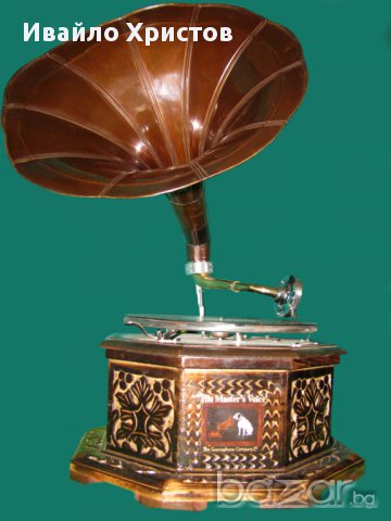 грамофон с фуния, снимка 5 - Антикварни и старинни предмети - 8298959