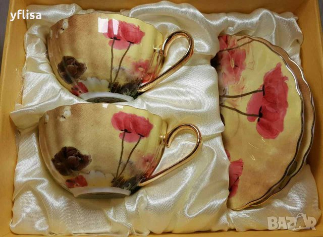 Чаши и комплекти за кафе и чай от костен порцелан, снимка 12 - Подаръци за сватба - 22723819